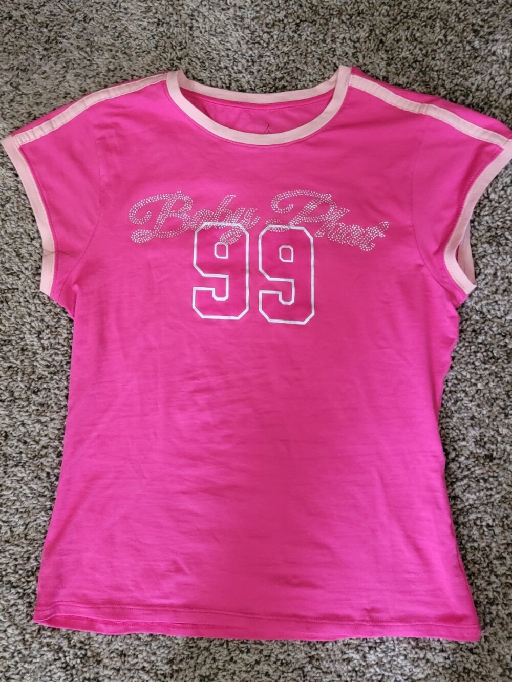 Baby Phat Pink Tee W Rhinstone Pink Sz Xl Juniors New W Tag